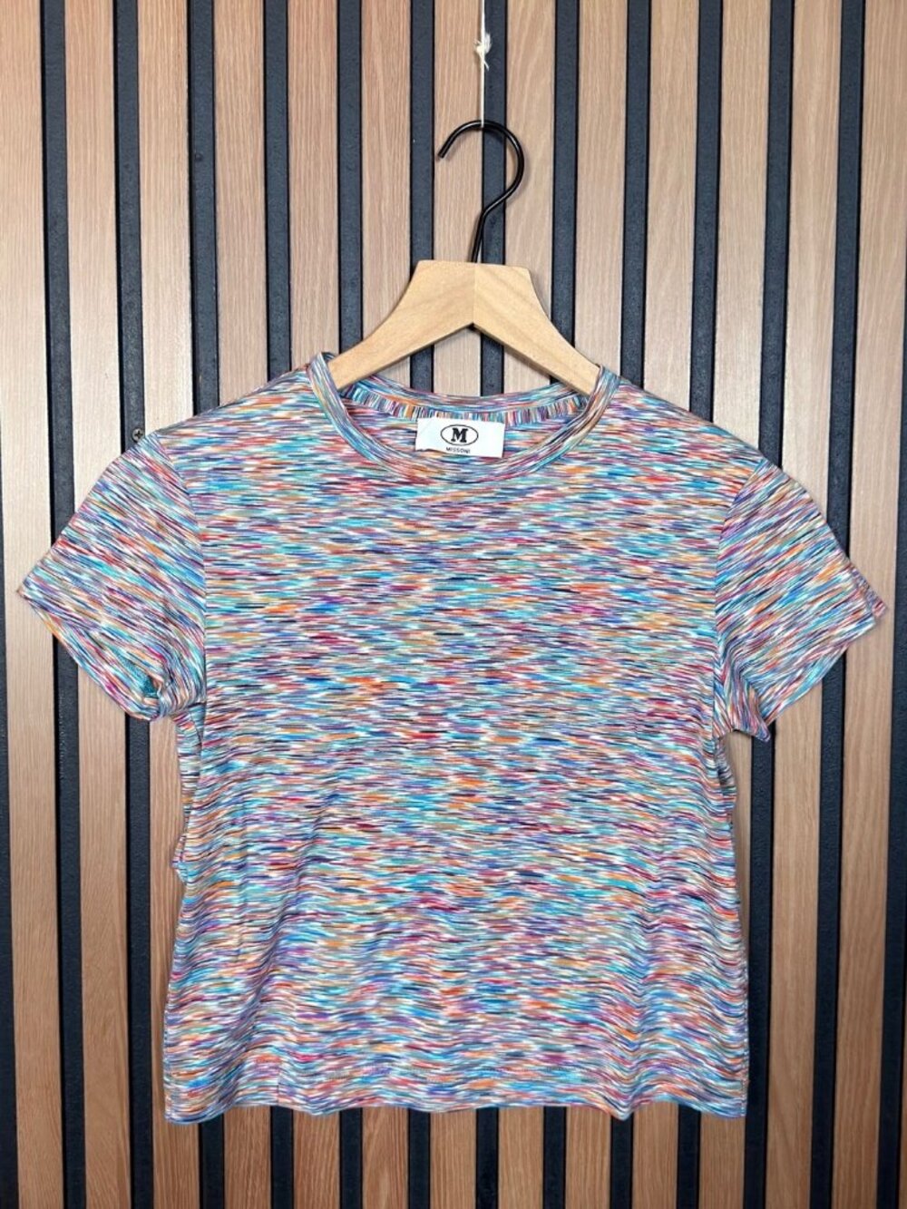 Missoni T Shirt XS Womens Short Sleeve Crewneck Abstract Print Tee 100% Cotton
